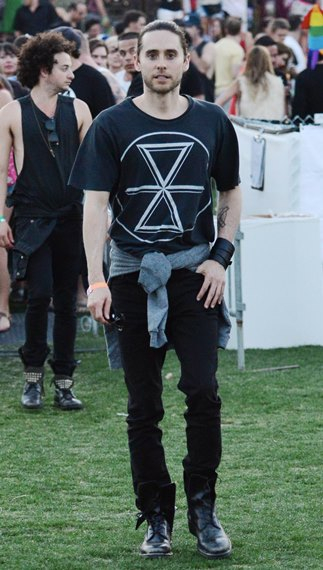 Actor Jared Leto enjoys day 1 of the Coachella Music Festival in Indio  Ca