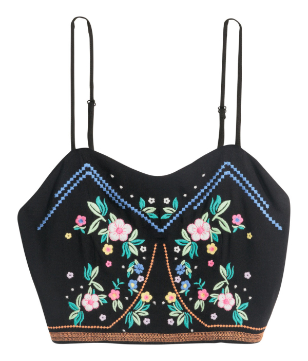 embroidered bustier H M