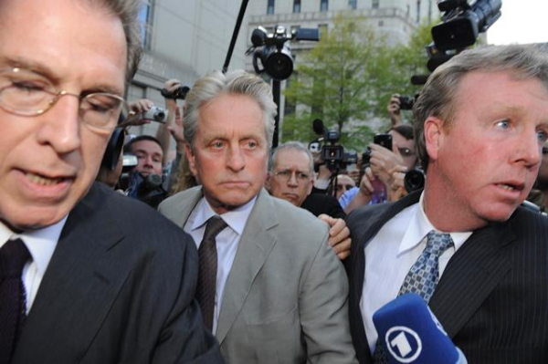 Michael Douglas at sentencing for drug dealing son Cameron Douglas