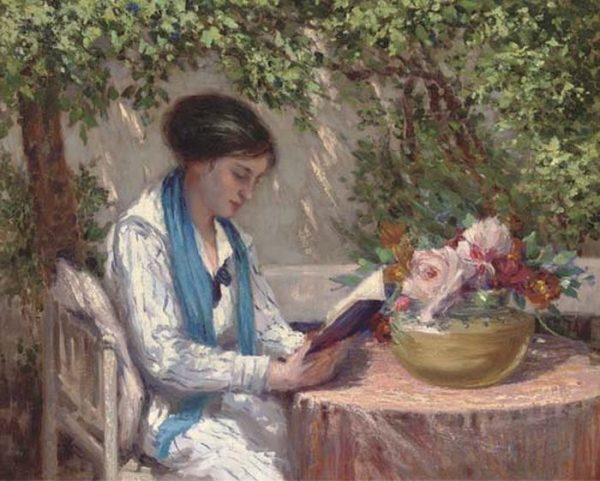 Read in the Garden, by Gennaro Befanio, Italian, 1866-1911