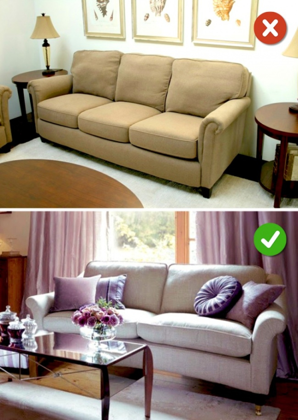 Τα μαξιλάρια στον καναπέ δημιουργούν μια ζεστή ατμόσφαιρα, για αυτό επιλέξτε το μέγεθος ανάλογα με το έπιπλο σας και αντίστοιχα το χρώμα και την υφή.
