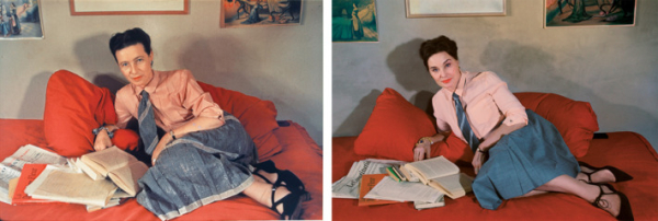 Αριστερά: De Beauvoir, photograph by Gisèle Freund, 1948