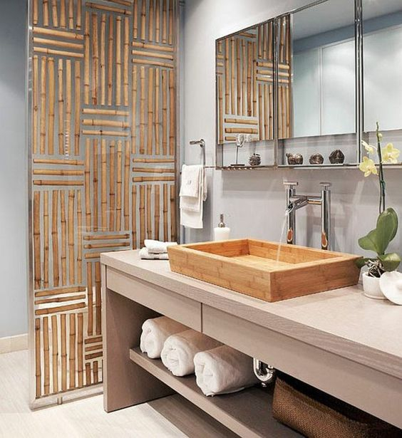 Τα bamboo στο μπάνιο θα το κάνουν να μοιάζει με πολυτελές σπα ή ξενοδοχείο.
