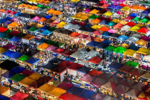 Πολύχρωμη αγορά, Μπανγκόκ, Ταϊλάνδη