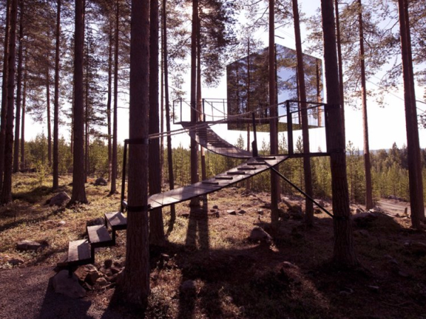 The Mirrorcube in Harads, Sweden