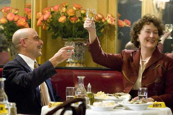 Stanley Tucci as   Paul Child   and Meryl Streep as   Julia Child  