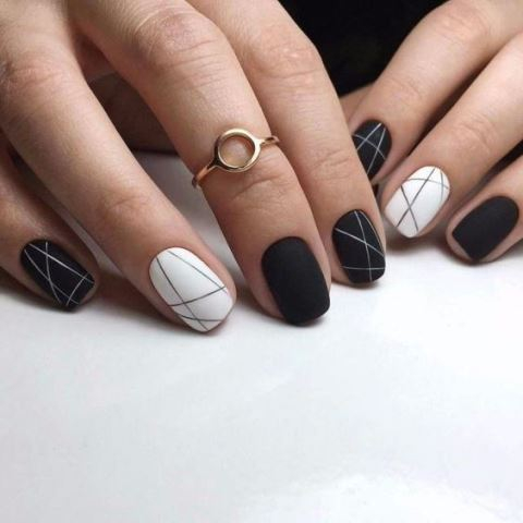 Black and White Manicure.