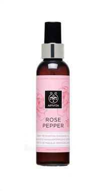 Rose Pepper Λάδι Μασάζ Αναδιαμόρφωσης Σώματος Με Ροζ Πιπέρι, Apivita 