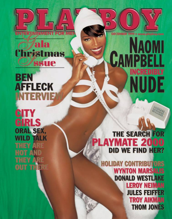 1999: Η Νaomi Campbell παίρνει τηλέφωνο στο Χριστουγεννιάτικο εξώφυλλο του περιοδικού