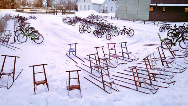 Υπάρχει και ειδικός χώρος στάθμευσης των ποδηλάτων στη Φινλανδία

