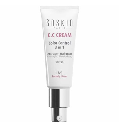 SOSKIN CC Cream Color Control 3 in 1 -  Κρέμα με χρώμα για πλήρη κάλυψη των ατελειών με εξαιρετικά ομοιόμορφη εφαρμογή και αντηλιακή προστασία SPF 30. H CC Cream Color Control 3 in 1 της SOSKIN παρέχει υψηλή κάλυψη και αψεγάδιαστη εφαρμογή. Με ιδιαίτερα φίνα και ανεπαίσθητη υφή, διορθώνει άμεσα την όψη της επιδερμίδας παρέχοντας αποτέλεσμα που διαρκεί.

 


 
