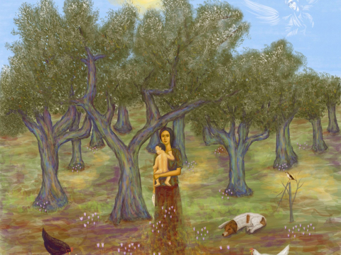 O Μπάμπης Πυλαρινός ζωγραφίζει με το υλικό των ονείρων