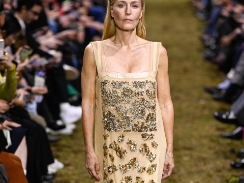 Η Τζίλιαν Άντερσον σε ρόλο μοντέλου – Έκλεισε το show της Miu Miu και εντυπωσίασε