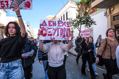 Χανιά - Διαδήλωση για τα Τέμπη, 28/2/2025 © Eurokinissi