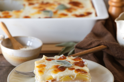 Κρεμώδεις πατάτες ογκρατέν με χρυσαφένια κρούστα