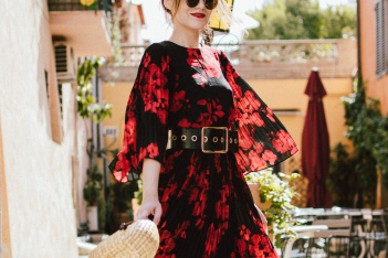pleated-midi-floral-dress-gucci-ace-sneakers-straw-bag-sunglasses-andreea-birsan-couturezilla-cute-summer-outfit-2017-8-1.jpg