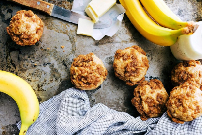 Muffins μπανάνας χωρίς βούτυρο και ζάχαρη