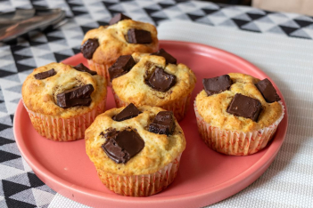 Υγιεινά muffins με μπανάνα και σοκολάτα χωρίς βούτυρο και χωρίς αλεύρι 