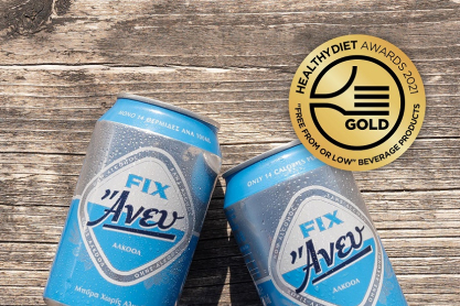 FIX Άνευ: Χρυσή διάκριση στην κατηγορία Free from Low or No Beverage Products
