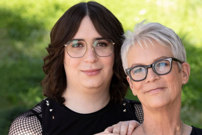 Jamie Lee Curtis hugging her transgender daughter in the most important interview of their lives