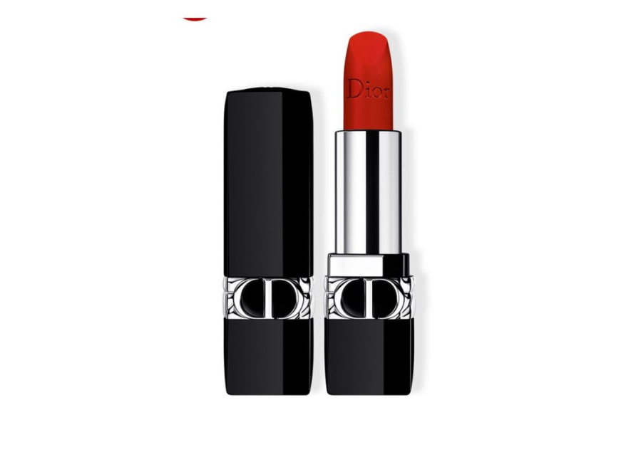 Rouge Dior Couture Color Refillable Lipstick Velvet - Floral Lip Care - Comfort and Long Wear 999 Velvet