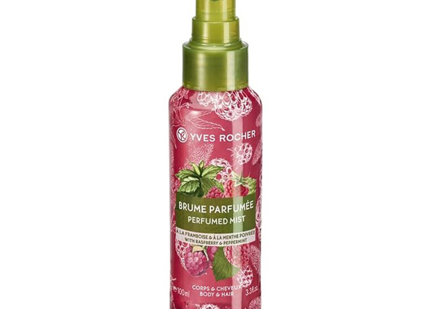 Yves Rocher Energizing Perfumed Mist Raspberry Peppermint for Hair & Body 