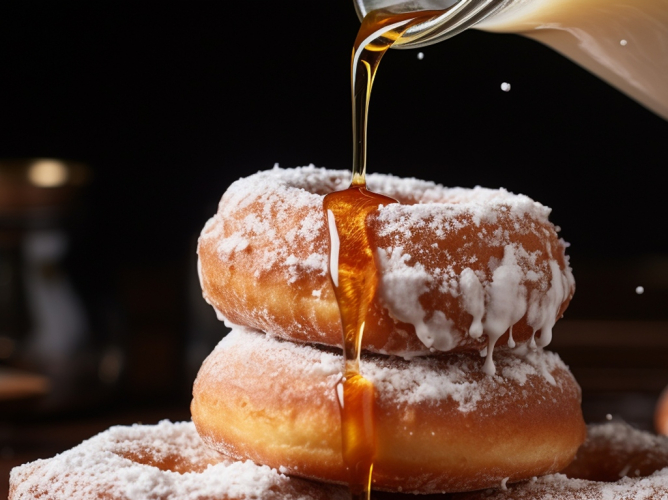 Αφράτα donuts με καραμελωμένα μήλα 